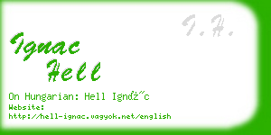 ignac hell business card